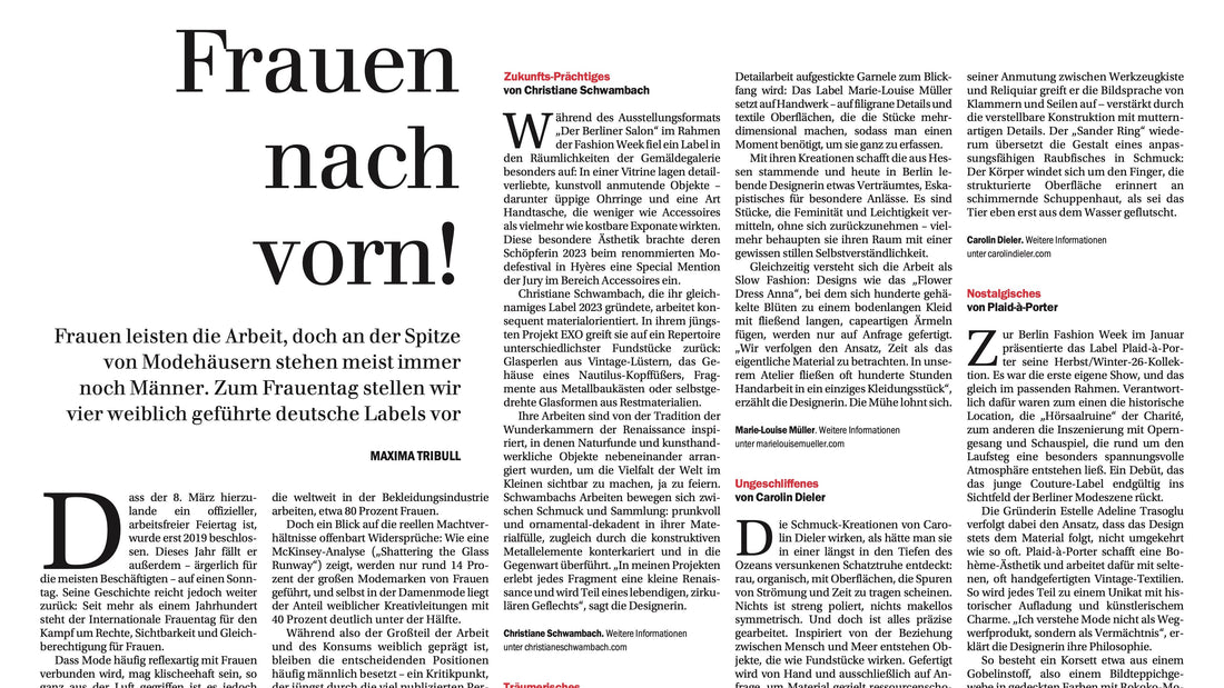 Mein Schmuck in der Berliner Zeitung zum Internationalen Frauentag!
