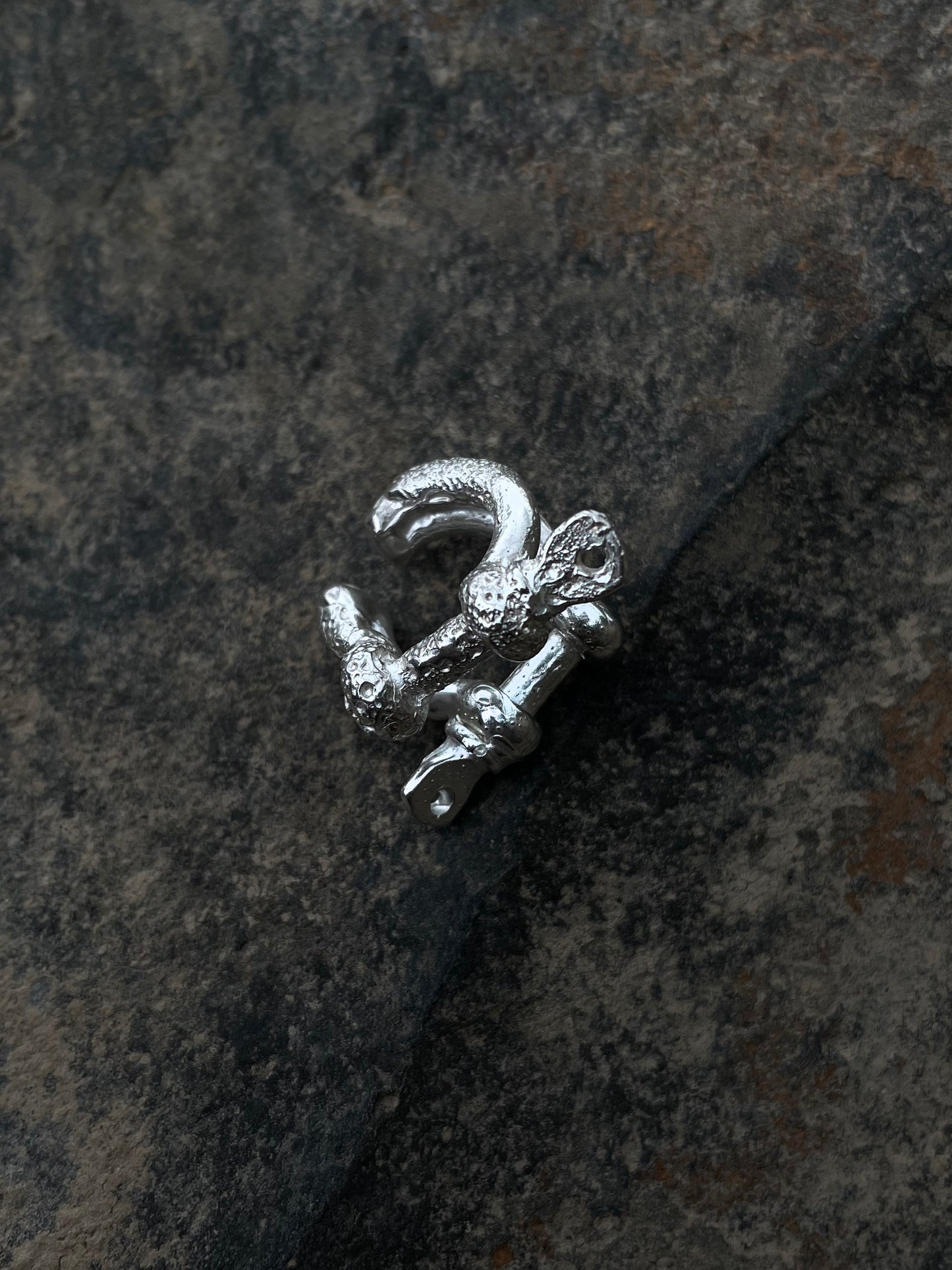 Corroded Double Shackle Ear Cuff