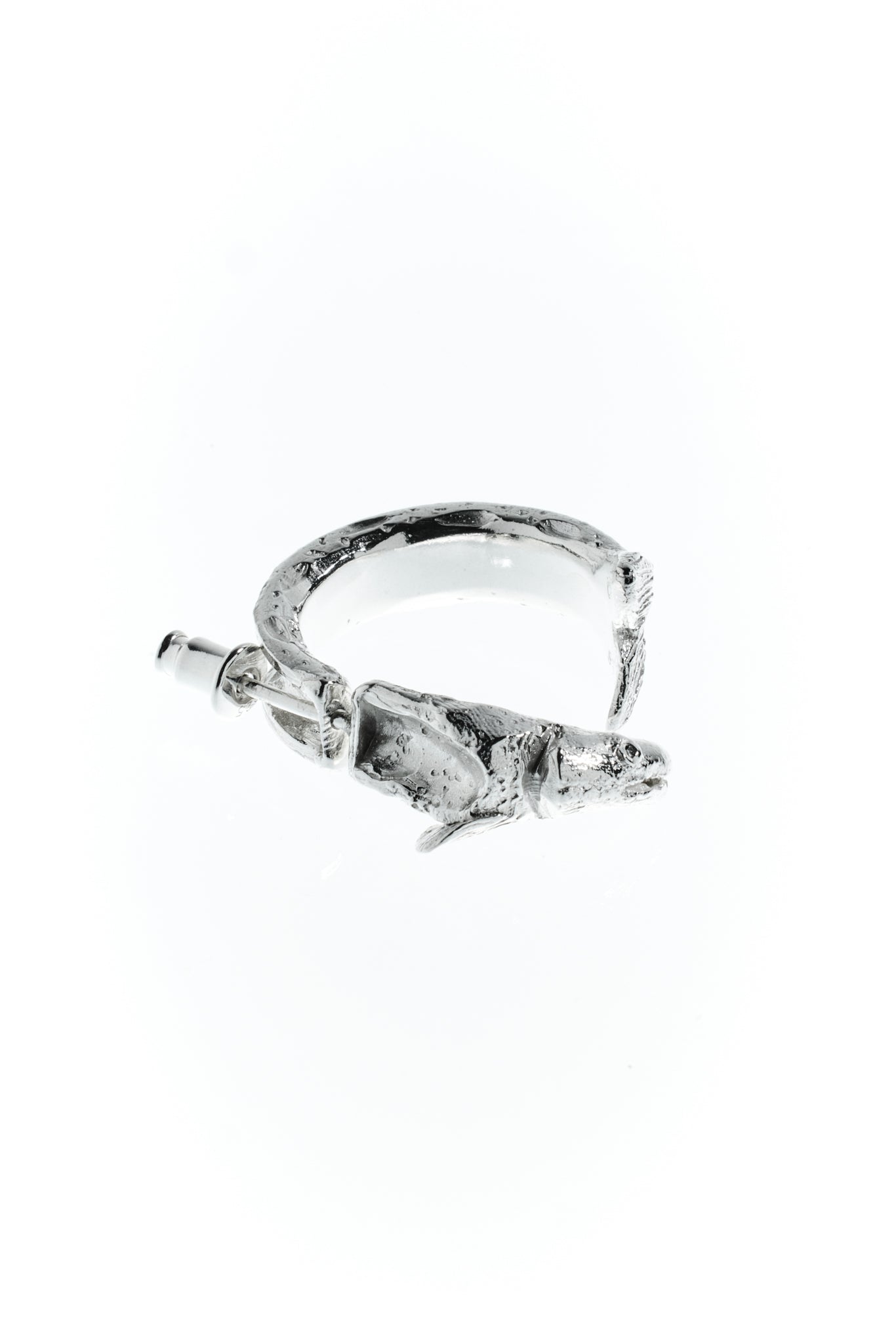 Zander-Ohrring, Sterling Silber 935, Saphirauge optional