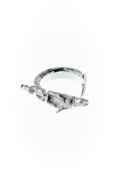 Zander-Ohrring, Sterling Silber 935, Saphirauge optional
