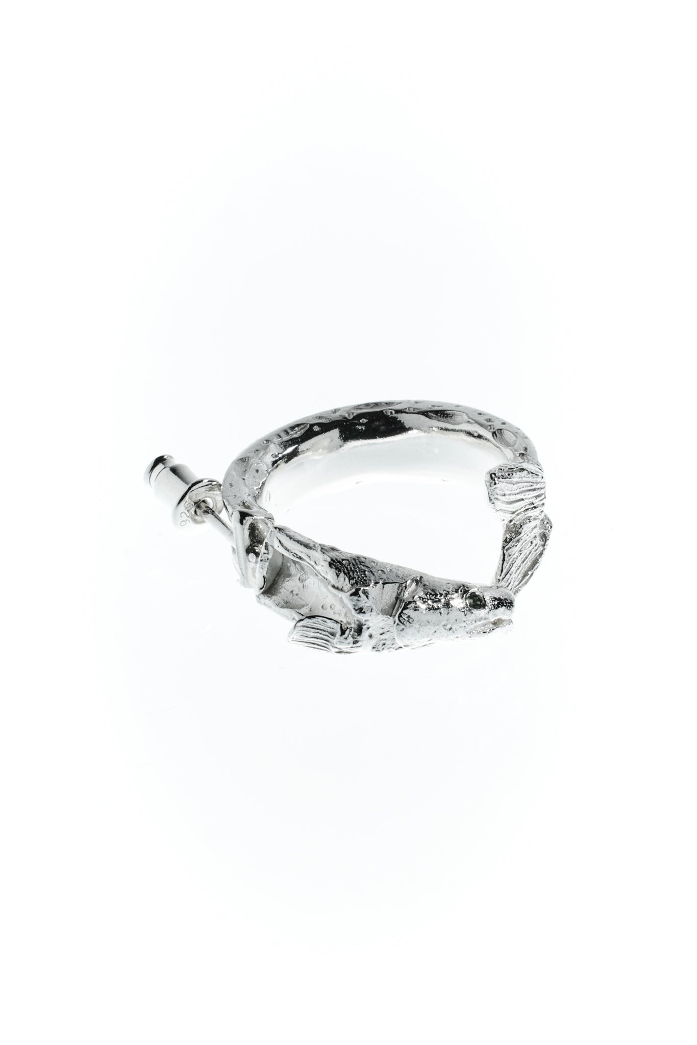 Zander-Ohrring, Sterling Silber 935, Detailbild Saphirauge 