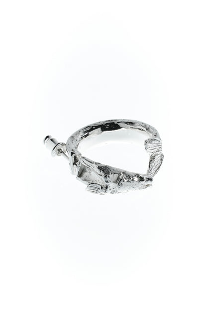Zander-Ohrring, Sterling Silber 935, Detailbild Saphirauge 