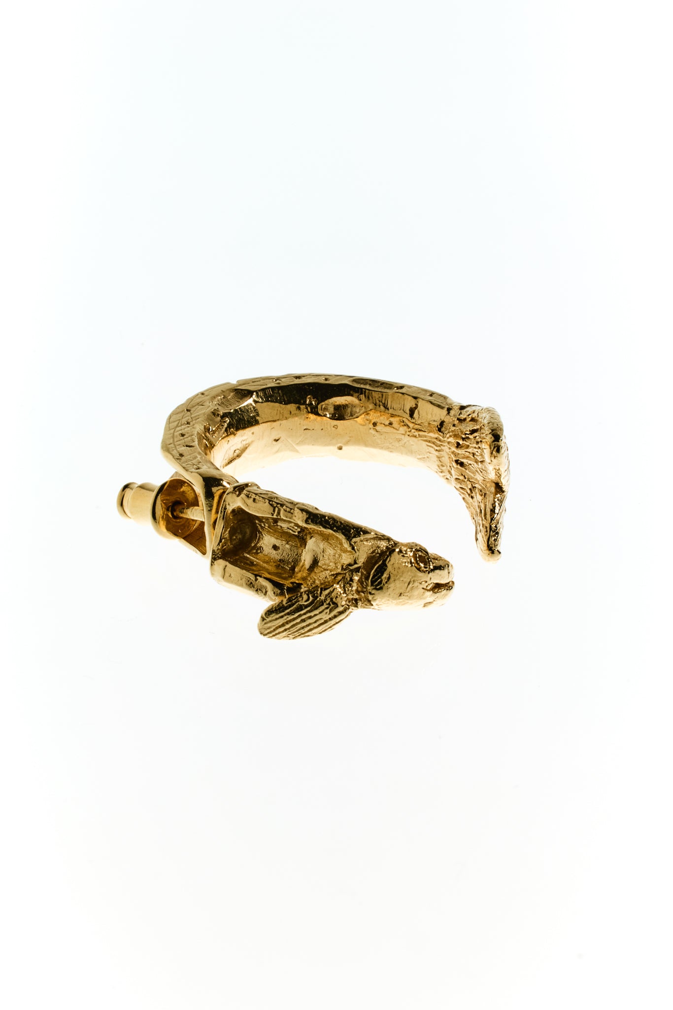Zander-Ohrring, gold plattiert, Saphirauge optional