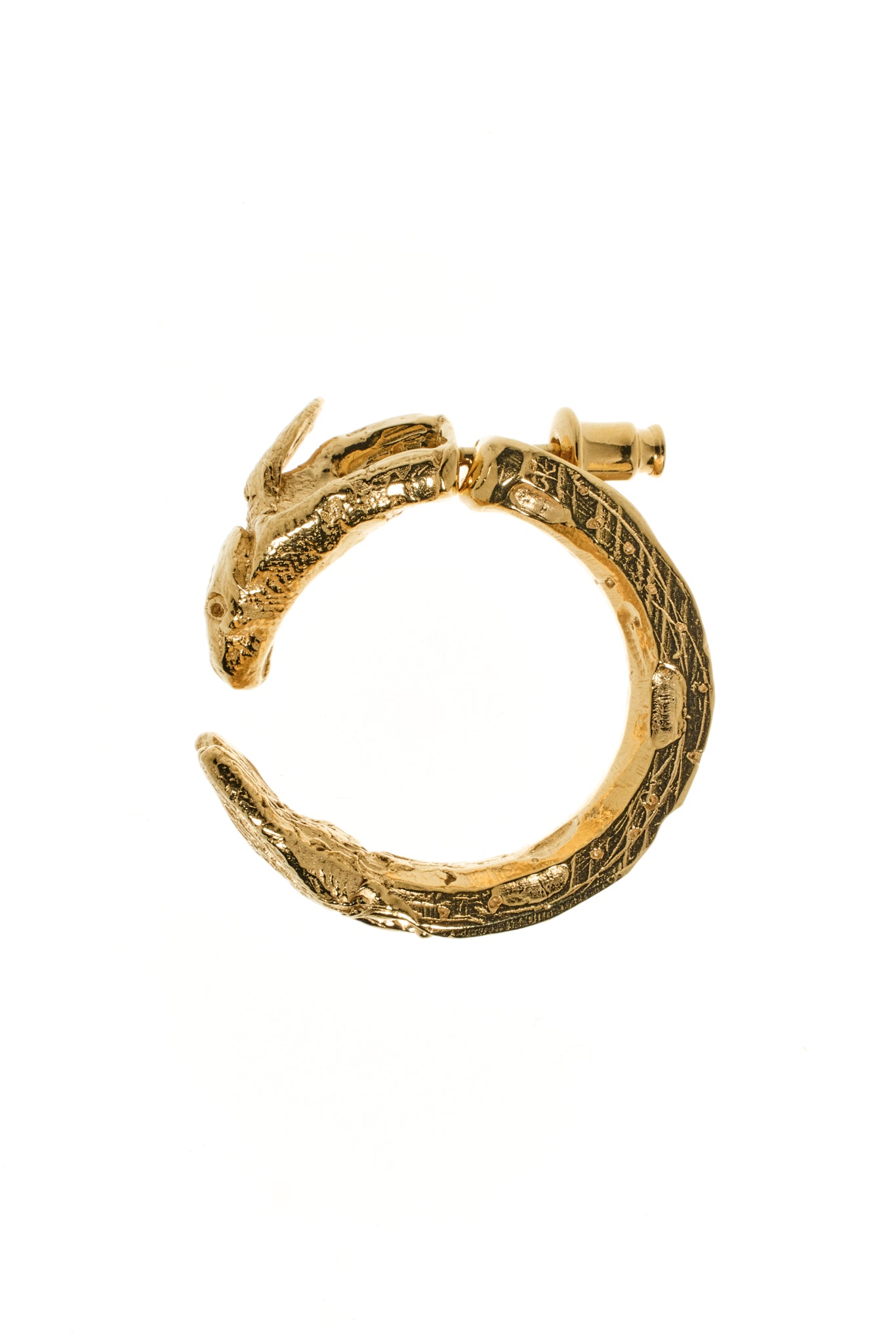 Zander-Ohrring, gold plattiert, Saphirauge optional
