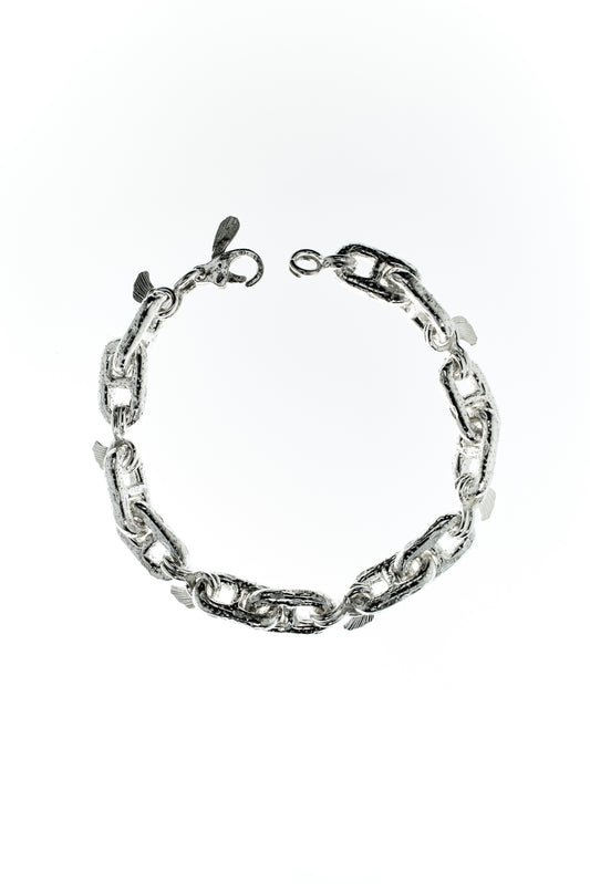 Schwere Ankerketten, handgefertigter Zander-Karabiner – Verbindung zwischen Mensch und Meer, aus recyceltem Sterling Silber handgefertigtes Collier.