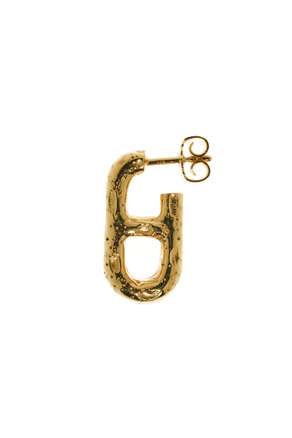 Schill Ohrring, 6 g, 11 x 22 x 5 mm, gold-plattiert mit gepunkteter Oberfläche, an die Haut eines Zanders erinnernd